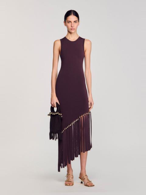 Sandro FRINGED AND BEADED MAXI DRESS