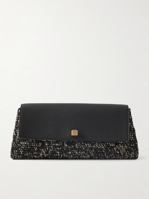 KHAITE Audrey Textured-leather And Raffia Clutch