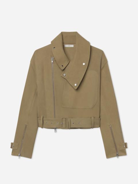 CO Flying Collar Moto Jacket in Cold-Dyed Cotton