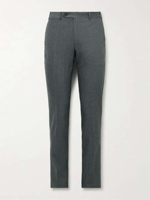 Canali Slim-Fit Linen and Wool-Blend Suit Trousers Petrol