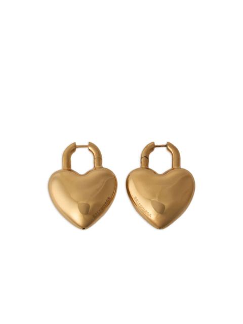 BALENCIAGA heart-shaped hoop earrings
