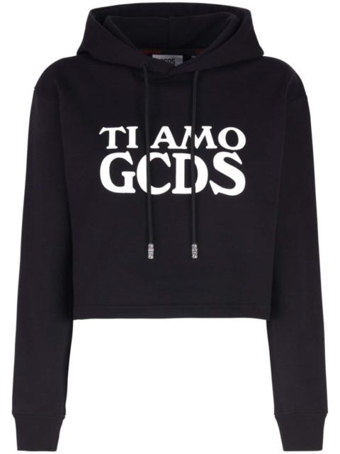GCDS Ti Amo cropped hoodie