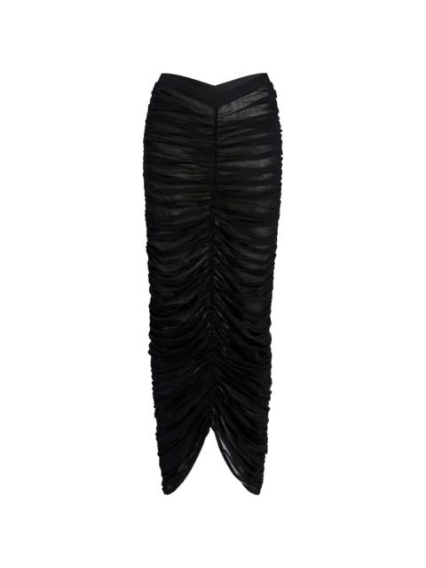 KHAITE Laure ruched silk skirt