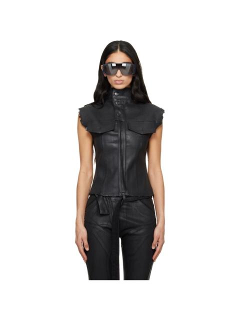OTTOLINGER Black Glazed Denim Zip Top