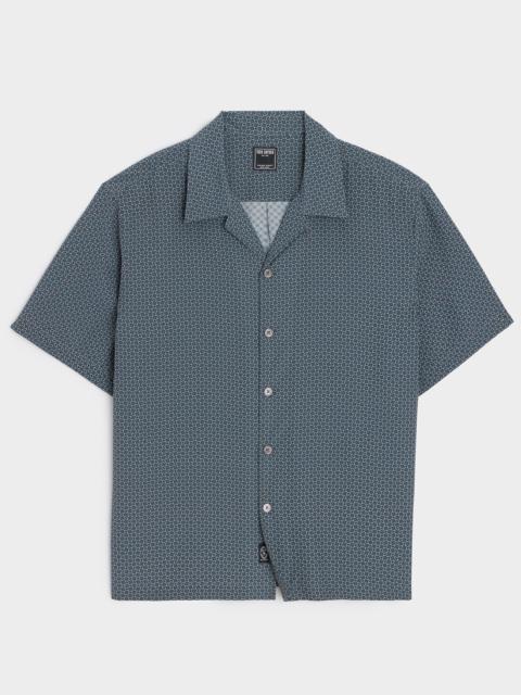 TODD SNYDER Cropped Silk Geo Camp Collar Shirt
