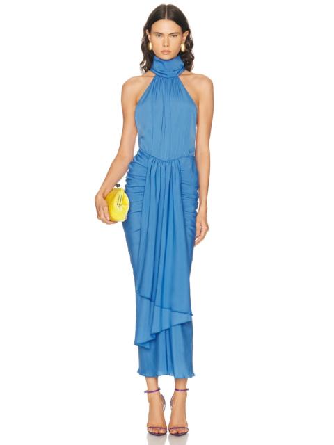 ROWEN ROSE Bow Neck Maxi Dress