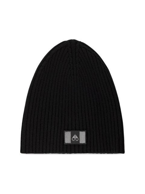 MOOSE KNUCKLES Men's Moose Flag Beanie - Black