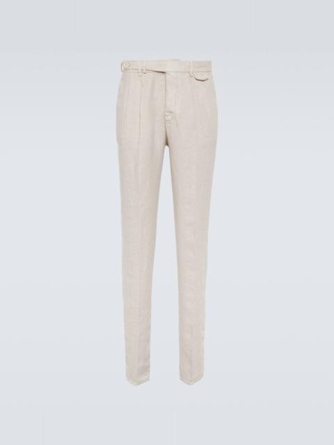 Linen slim pants