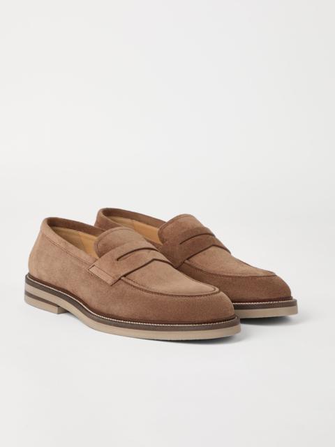 Brunello Cucinelli Suede penny loafers