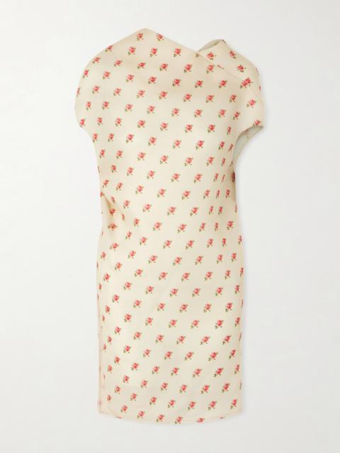 KHAITE Erin Floral-print Silk-organza Mini Dress