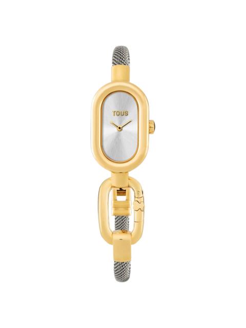 TOUS Analog Watch with steel bracelet and gold-colored IPG case TOUS Hold Oval