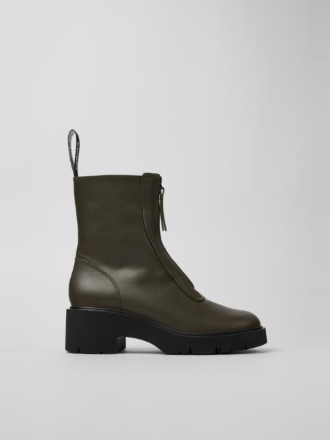 CAMPER Milah Green leather zip boots for women