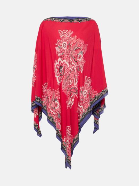 Etro Printed satin cape