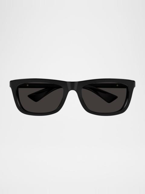 Bottega Veneta Men's BV1328SM Acetate Rectangle Sunglasses