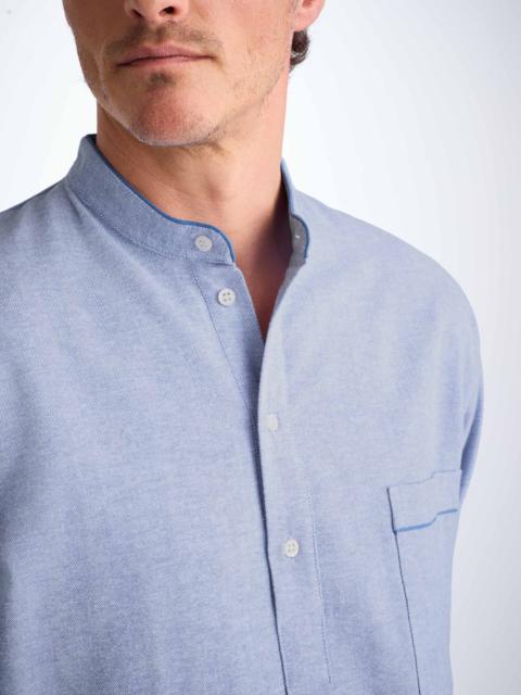 Derek Rose Men's Nightshirt Arran 24 Brushed Cotton Blue