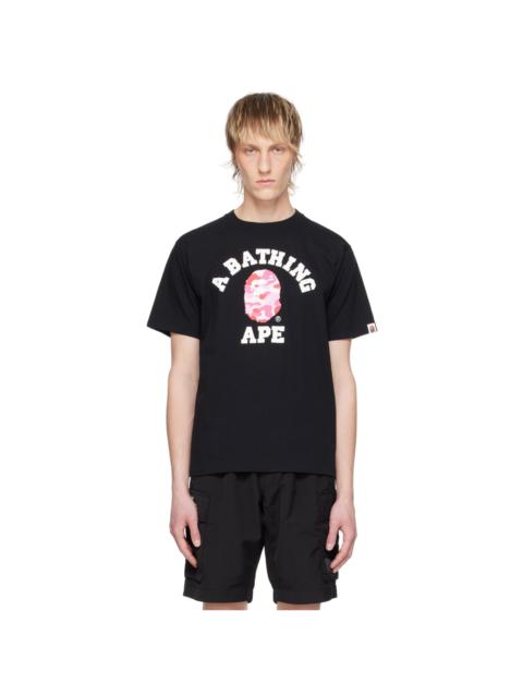 A BATHING APE® Black ABC Camo College T-Shirt