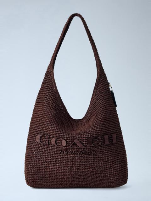 COACH Refined Weave Straw Brooklyn Shoulder Bag 39