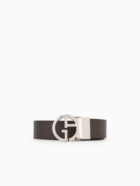 GIORGIO ARMANI Printed leather belt with logo