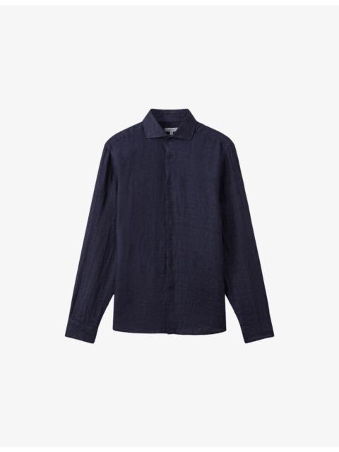 REISS Ruban Cutaway-Collar Slim-Fit Linen Shirt