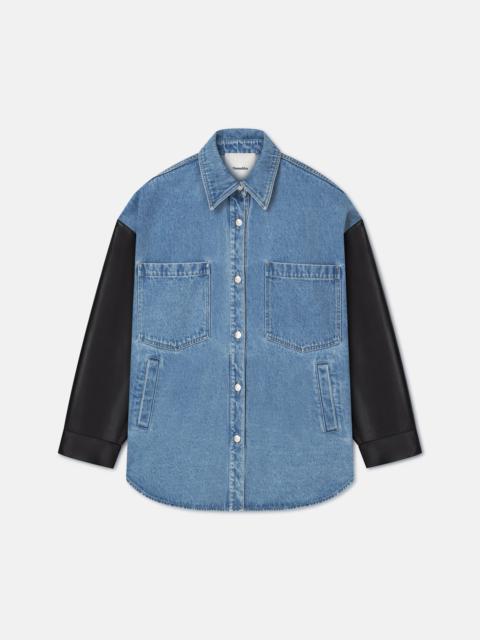 Nanushka Denim and Regenerated Leather Shirt