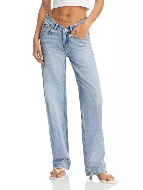 alexanderwang.t V Front Relaxed Fit Jeans in Vintage Faded Indigo