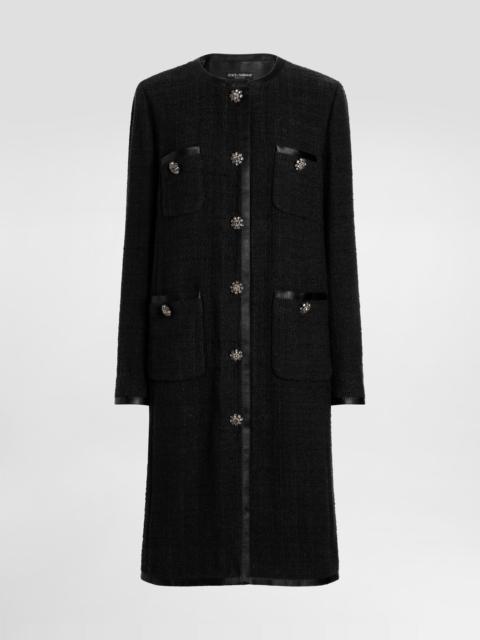 Dolce & Gabbana Single-breasted raschel tweed coat