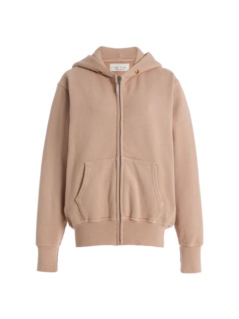 LES TIEN Heavyweight Cotton Zip-Up Hoodie pink