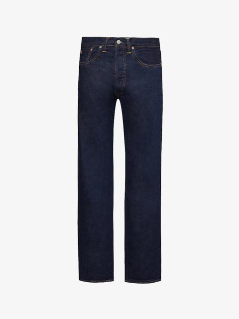Straight-leg mid-rise regular-fit jeans