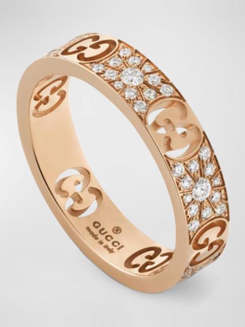 GUCCI 18k Rose Gold Icon Stardust Diamond Ring