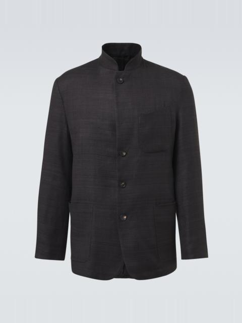 SAMAN AMEL Nehru silk jacket