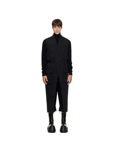 Rick Owens Black Tower Long Lab Cargo Vest