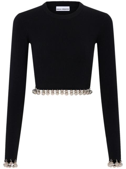 rabanne bead-detail wool jumper