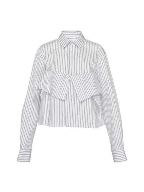 sacai Striped Cropped Poplin Shirt