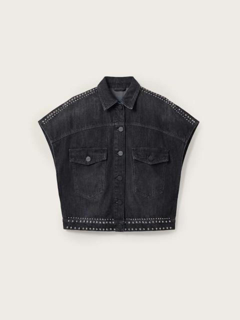 ALLSAINTS ALBA SLEEVELESS DENIM SHIRT