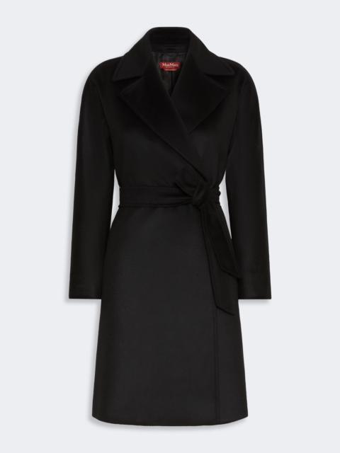 Max Mara DRAVENNA Wool broadcloth robe coat - BLACK