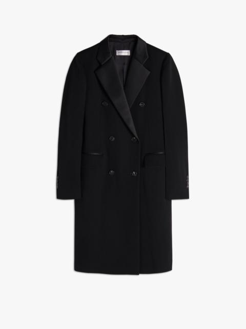 Victoria Beckham Double Breasted Tuxedo Coat in Black