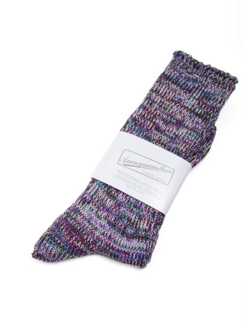 ANONYMOUSISM 5 Color Mix Crew Sock Purple