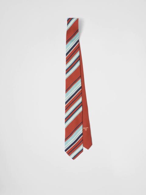 Prada Striped silk twill tie