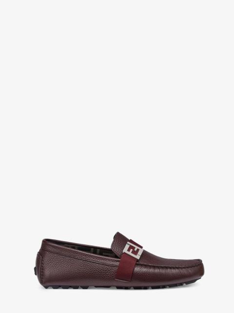 FENDI Burgundy leather drivers