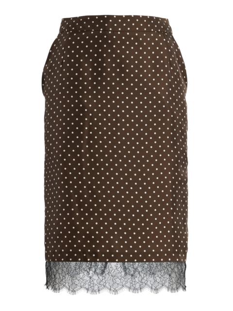 FRANÇOISE Layla Polka Dot Silk Midi Skirt