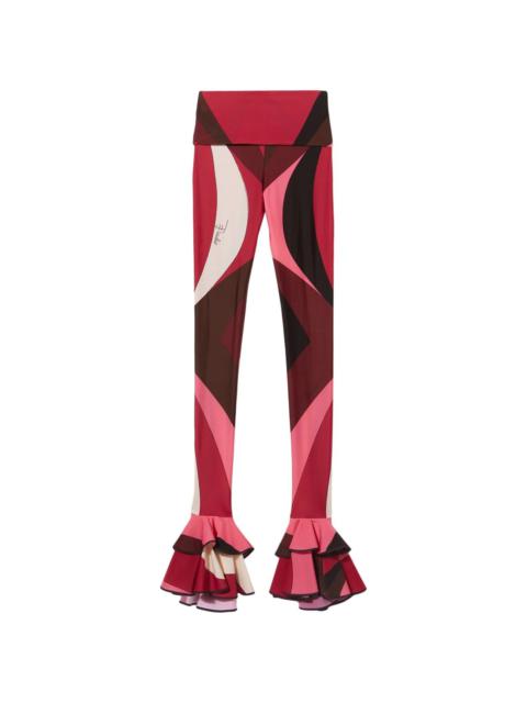 PUCCI abstract-print ruffled trousers