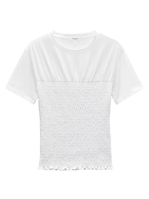 rag & bone Women's Smocked Short-Sleeve T-Shirt - White
