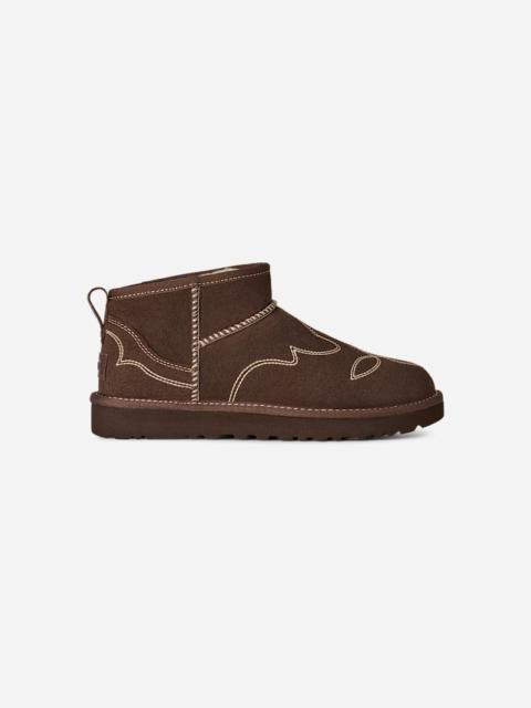 UGG ® Women's Classic Ultra Mini Western Sheepskin in Burnt Cedar