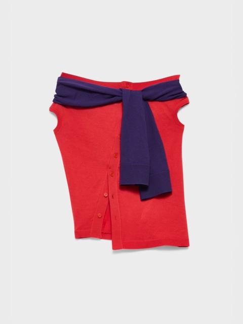 JW Anderson WOMENS OFF SHOULDER TANK TOP IN RED & VIOLET