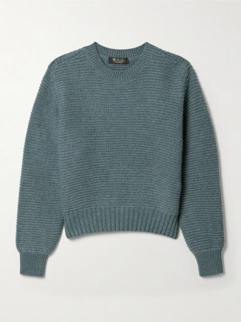 Loro Piana Ashi cropped ribbed cashmere sweater Blue