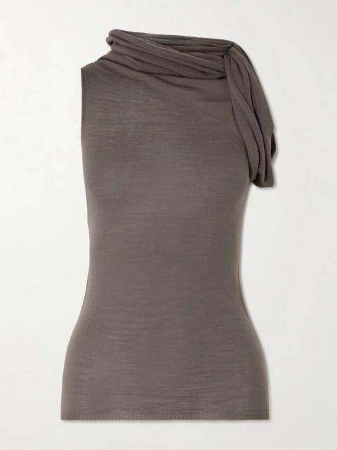 Rick Owens Maglia asymmetric wool top Brown