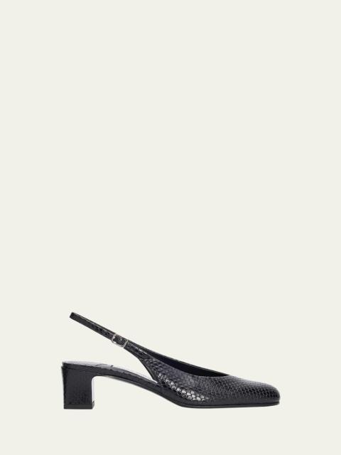 JIMMY CHOO 45mm Eyla Embossed Leather Slingback Pumps