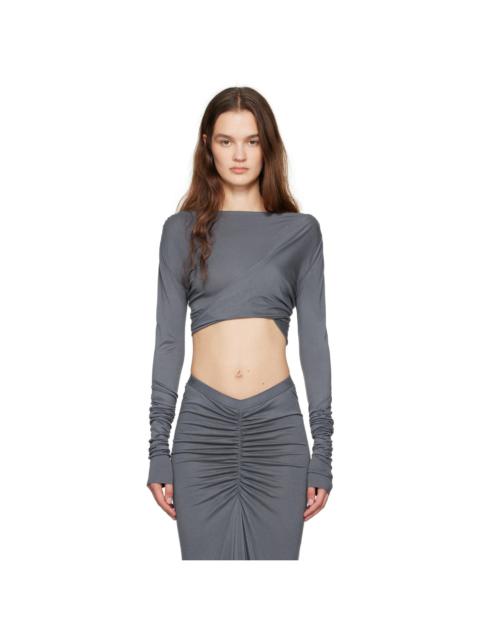 Rick Owens Lilies Gray Porterville Jade Crop T-shirt