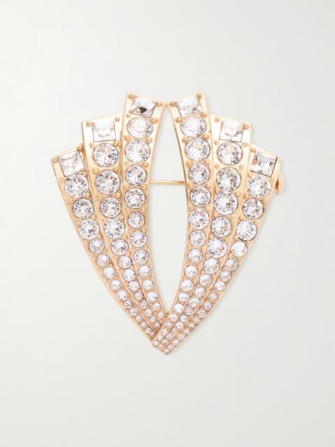 Valentino Crystal-embellished Gold-tone Brooch