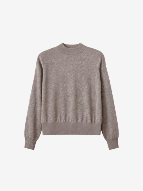 The Frankie Shop Rue Padded High Neck Sweater - Taupe Melange